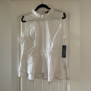 New with tags The Limited white cotton peplum shirt Eva Longoria collection